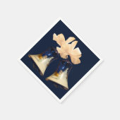 Papieren servetten Blue Christmas Jingle Bells (Hoek)