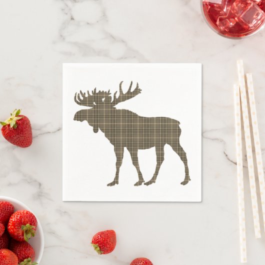 papieren servetten bruine plaid elanden (Insitu)