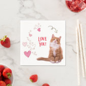 Papieren servetten Cat Love (Insitu)