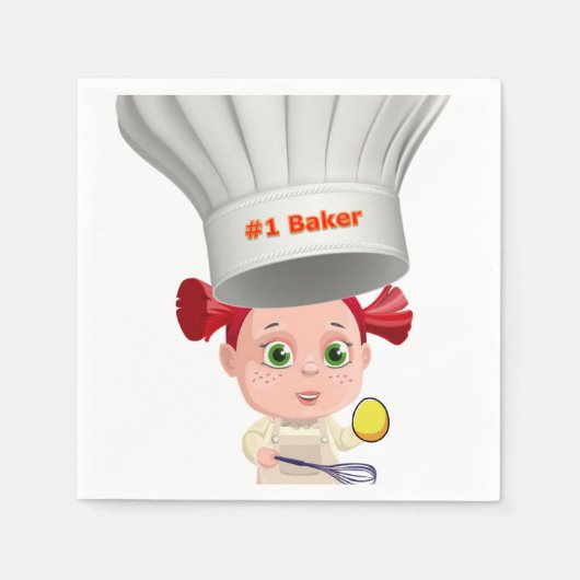 Papieren servetten, Chef Baker Bakkerij Servet (Voorkant)
