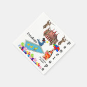 Papieren servetten, Circus Apen Seal Eenden Servet (Hoek)