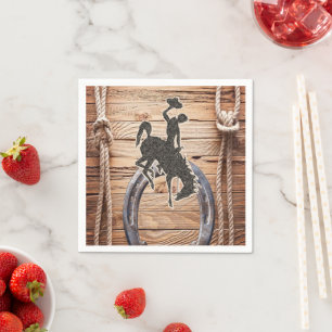 Papieren servetten, cowboy paard hout touw servet