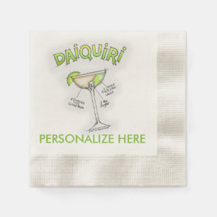 PAPIEREN SERVETTEN - DAIQUIRI RECEPT COCKTAIL KUNS