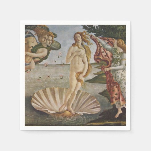 Papieren servetten De geboorte van Venus Sandro Bo (Voorkant)