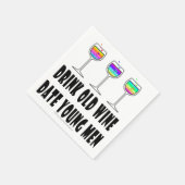 PAPIEREN SERVETTEN - DRINK OUDE WIJN, DATE JONGE M (Hoek)