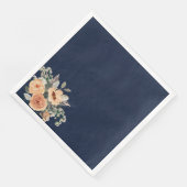 Papieren servetten, Elegant bloemenblauw Servet (Hoek)