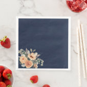 Papieren servetten, Elegant bloemenblauw Servet (Insitu)