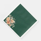 Papieren servetten, Elegant bloemengroen Servet (Hoek)