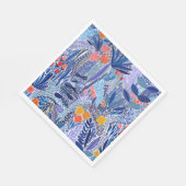 Papieren servetten exotisch blauw op wit (Hoek)