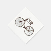 Papieren servetten fiets fiets wit bruin (Hoek)