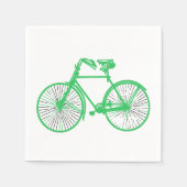 Papieren servetten fiets fiets wit groen (Voorkant)
