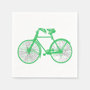 Papieren servetten fiets fiets wit groen