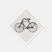 Papieren servetten fiets fiets wit zwart (Hoek)