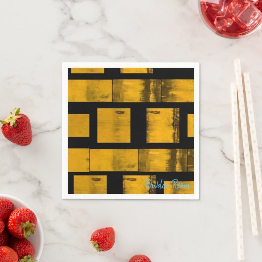 Papieren servetten, geelzwart servet (Insitu)