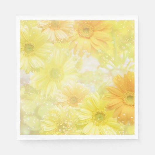 Papieren servetten-gele bloemen servet (Voorkant)
