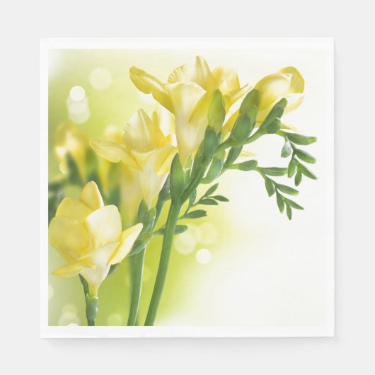 Papieren servetten-gele freesia's servetten (Voorkant)