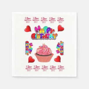 Papieren servetten Gelukkige Valentijnsdag Alles G