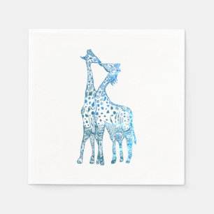Papieren servetten, Giraffes kussen Servetten