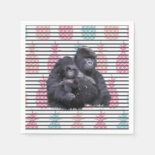 Papieren servetten, gorilla Baby ananas Servet (Voorkant)
