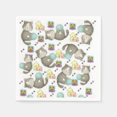 Papieren servetten, grillige katten servet (Voorkant)