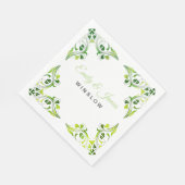 Papieren servetten-groene Fancy bladranden Servet (Hoek)