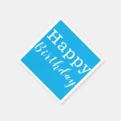 Papieren servetten, Happy Birthday Blue Servet (Hoek)