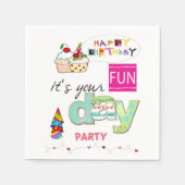 Papieren servetten, Happy Birthday FUN Cupcake Servet (Voorkant)