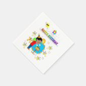 Papieren servetten, Happy Birthday Mushroom Africa Servet (Hoek)