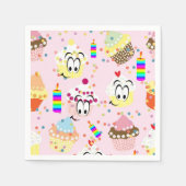 Papieren servetten, Happy Face Cupcakes Gefelicite Servet (Voorkant)