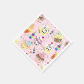 Papieren servetten, Happy Face Cupcakes Gefelicite Servet (Hoek)