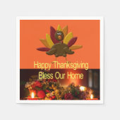 Papieren servetten Happy Thanksgiving zegene ons h (Voorkant)