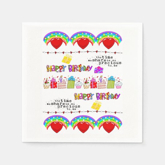 Papieren servetten Happy Valentine's Day Happy Bir (Voorkant)