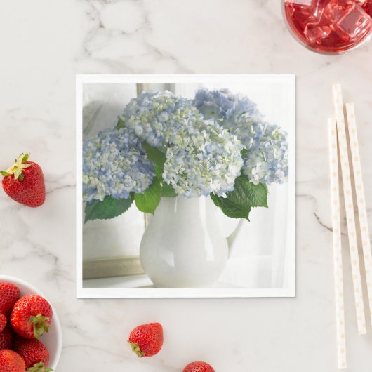 Papieren servetten-hortensia's servet (Insitu)