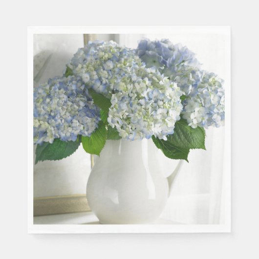 Papieren servetten-hortensia's servet (Voorkant)
