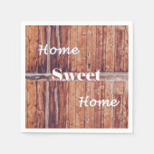 Papieren servetten, Hout Huis Sweet Home Servet (Voorkant)