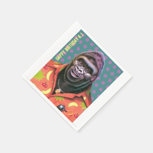 Papieren servetten ijdel gorilla ontwerp (Hoek)