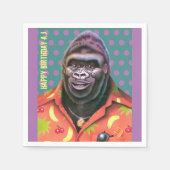 Papieren servetten ijdel gorilla ontwerp (Voorkant)
