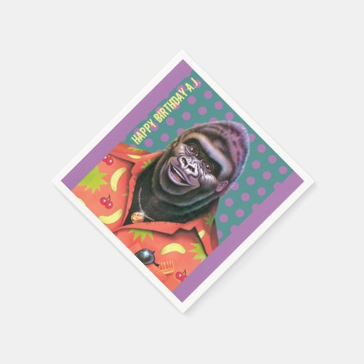 Papieren servetten ijdel gorilla ontwerp (Hoek)