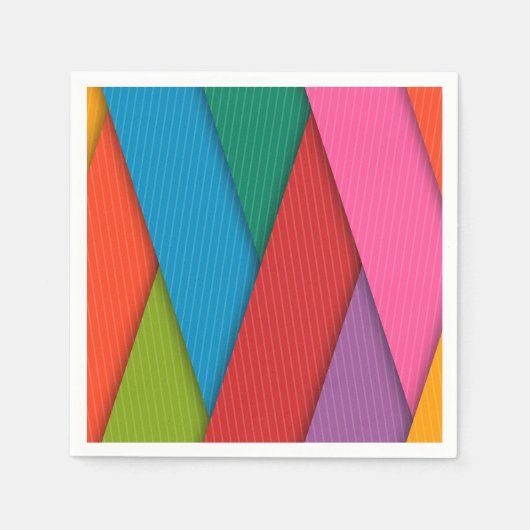 Papieren servetten, kleurrijke driehoeken servet (Voorkant)
