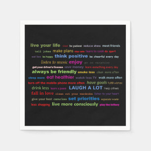 Papieren servetten Kleurrijke Motivatie quotes