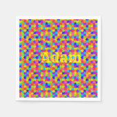 Papieren servetten, kleurrijke puzzels servet (Voorkant)