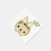 Papieren servetten, konijnenaapjes wortelen erwten servet (Hoek)