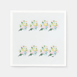 Papieren servetten: Lente bloemen in een mist Servet