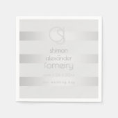 PAPIEREN SERVETTEN | Lichtgevende zilveren strepen (Voorkant)