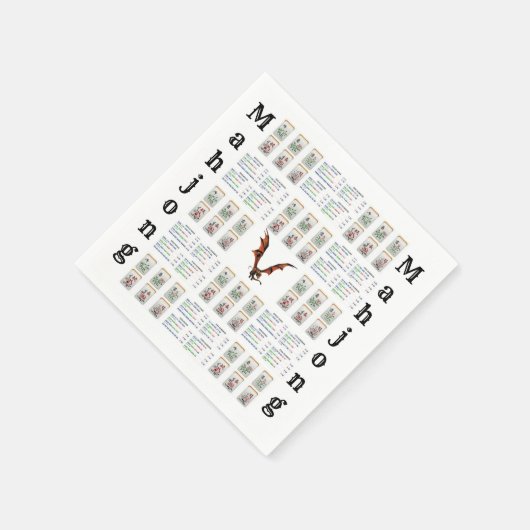 Papieren servetten, mahjong draak servet (Hoek)