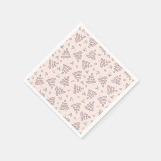 Papieren servetten met bladerenprint (Hoek)