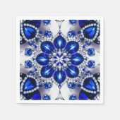 Papieren servetten met blauw wit kleuren ontwerp (Voorkant)