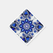 Papieren servetten met blauw wit kleuren ontwerp (Hoek)