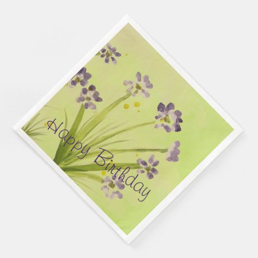 Papieren servetten met een prachtige Paarse Waterv (Hoek)