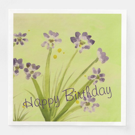 Papieren servetten met een prachtige Paarse Waterv (Voorkant)